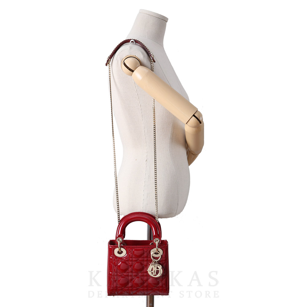 CHRISTIAN DIOR(USED)크리스찬디올 레이디디올 페이던트 미니 레드